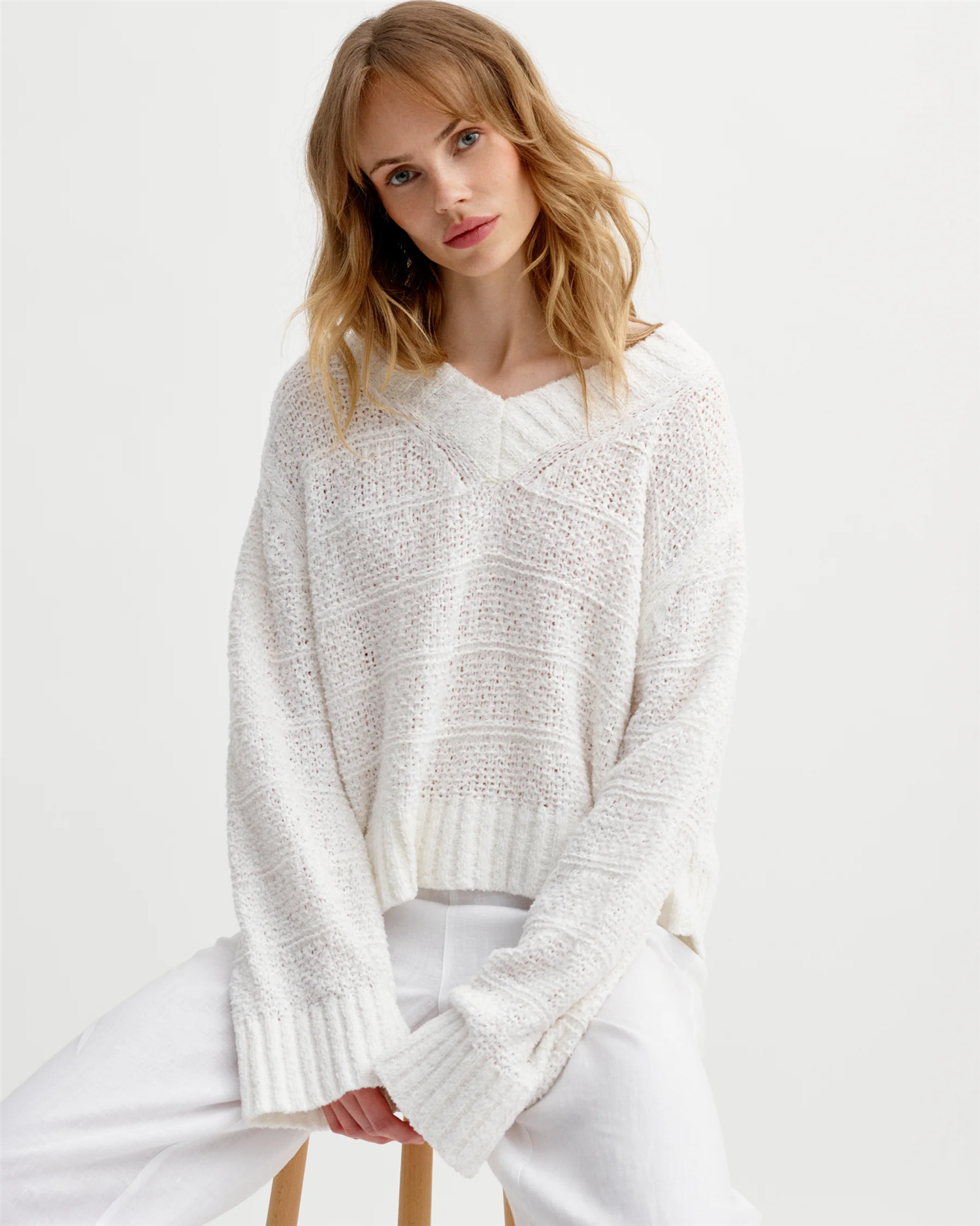 Lugano Sweater White Gensere